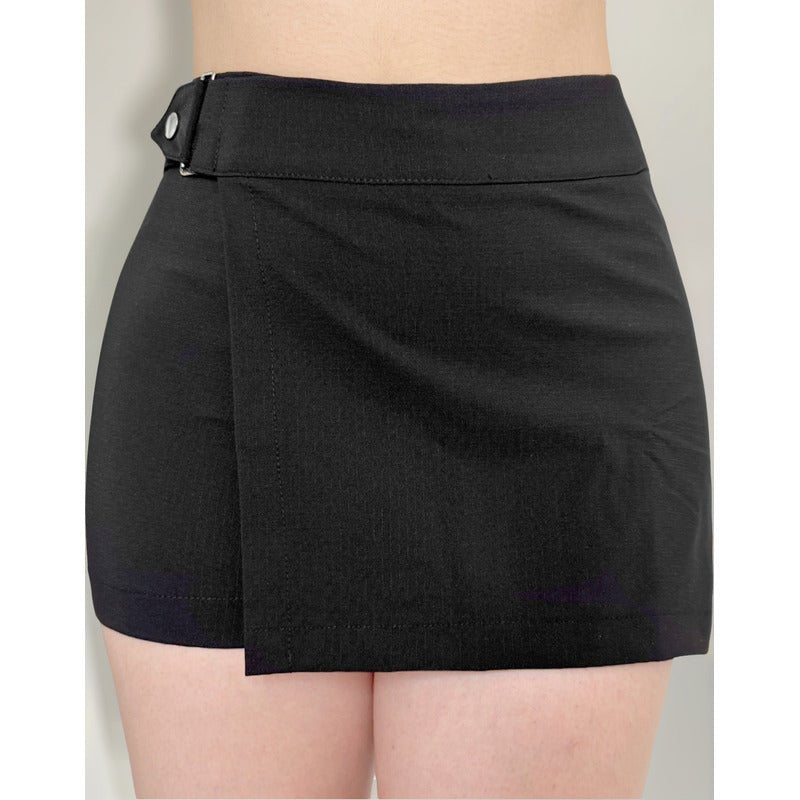 Falda Short Mujer Stretch Broche Lateral Y Cierre Metálico - AIDEE GIAN