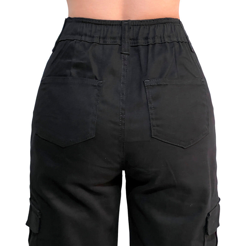 Jogger Cargo Mujer Wide Leg Gabardina Holgado
