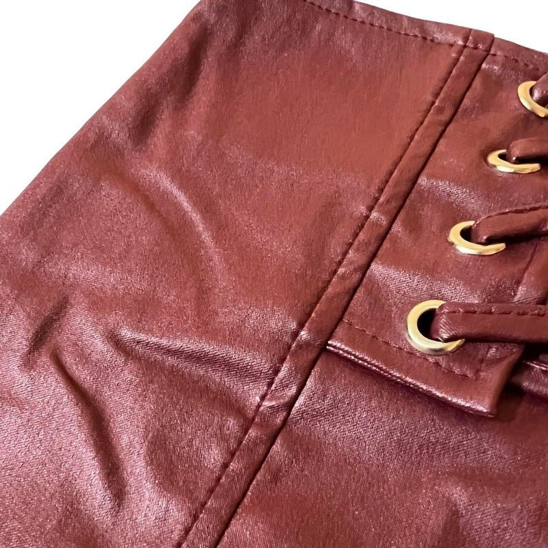 Falda Vinipiel Simulación Corset - AIDEE GIAN