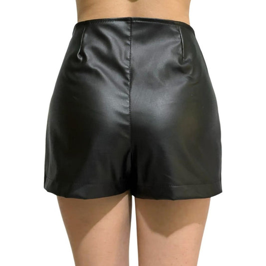 Falda Short Vinipiel Cruzado 3 Botones