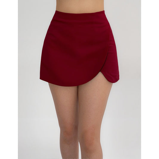 Short Falda Simulación Abertura Faldón Semicircular
