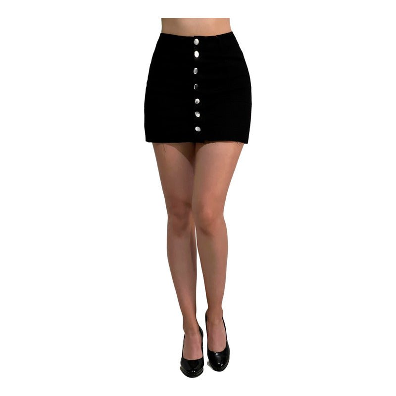 Falda Short En Una Sola Pieza Mujer Botones Al Frente - AIDEE GIAN