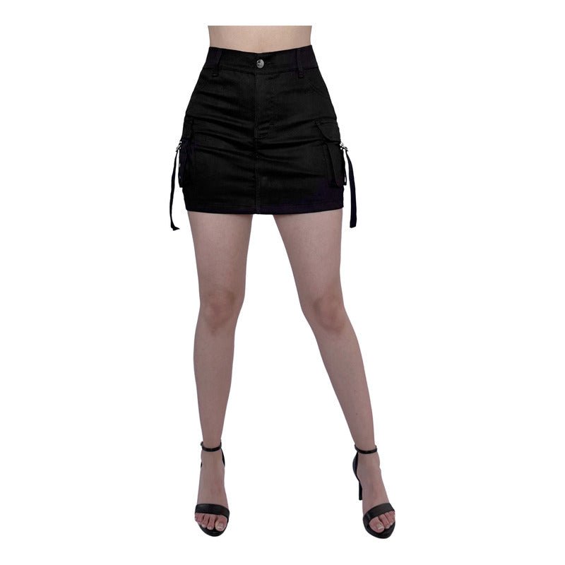 Short Falda Cargo Mujer Juvenil Gabardina - AIDEE GIAN