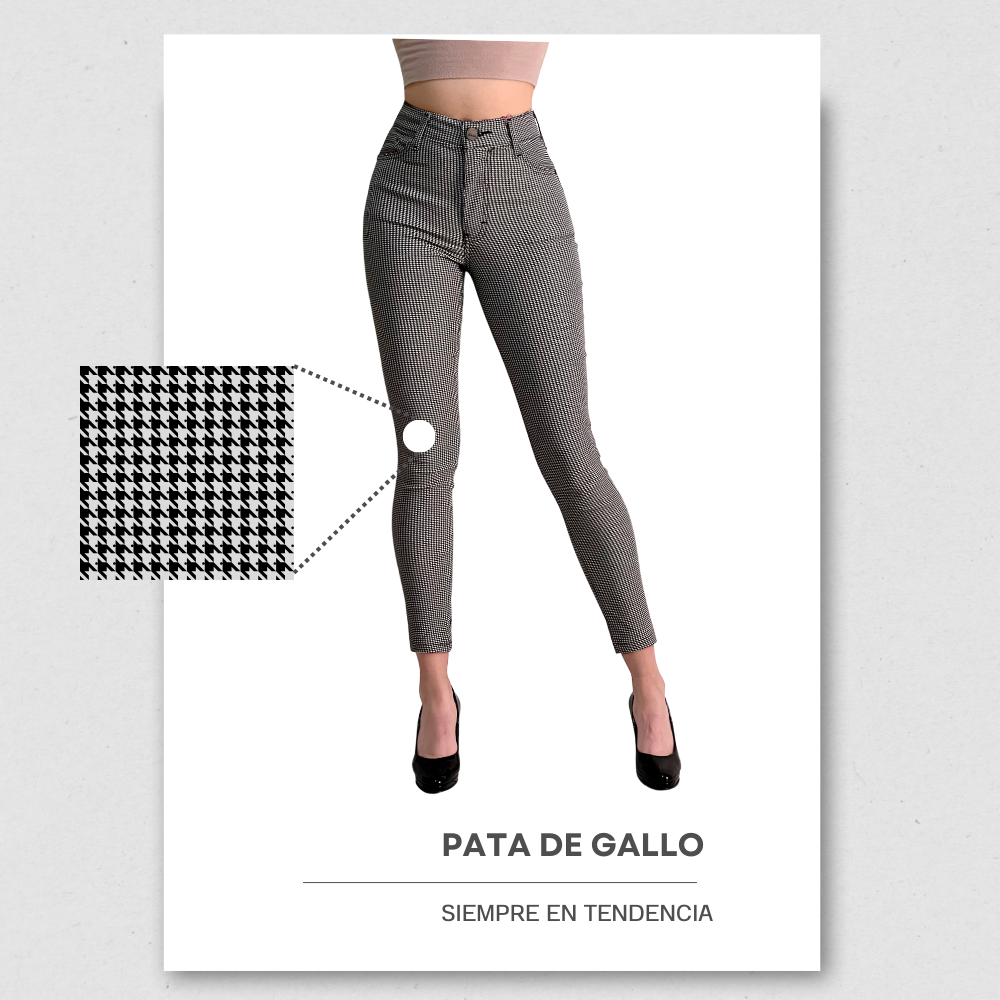 Pantalón pata de gallo vaquero para dama Aidee Gian