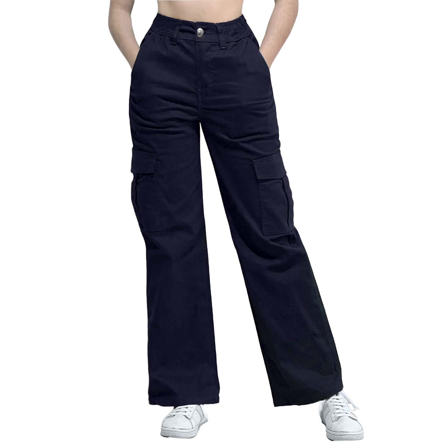 Jogger Cargo Mujer Wide Leg Gabardina Holgado