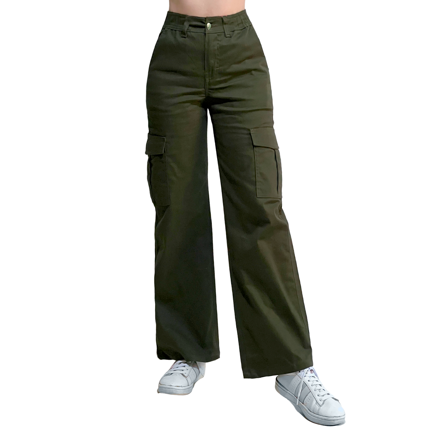 Jogger Cargo Mujer Wide Leg Gabardina Holgado