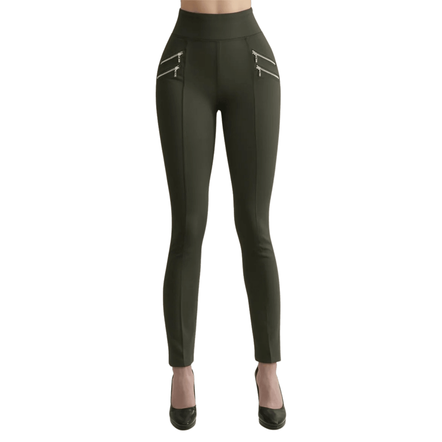 Pantalón Legging Cuatro Cierres Decorativos Skinny - AIDEE GIAN