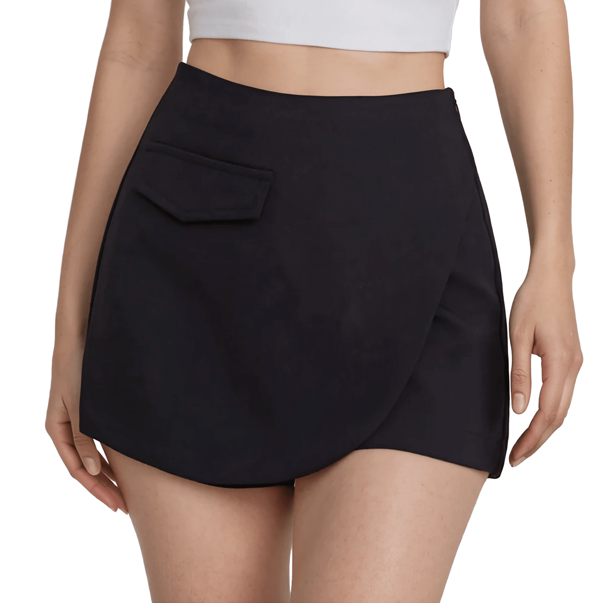 Short Falda Cartera Simulada Faldón Semicircular Talle Alto - AIDEE GIAN