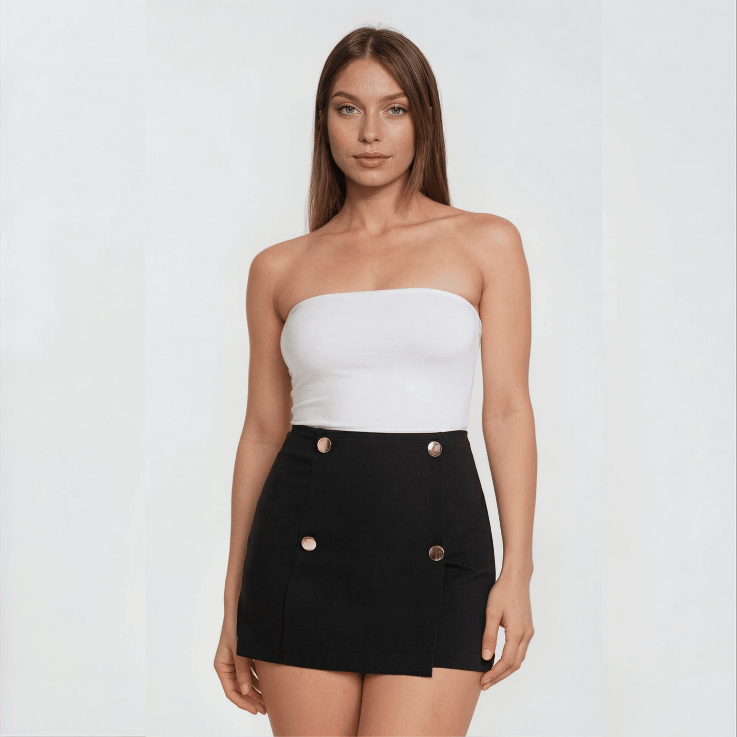 Short Falda 4 Botones Decorativos Stretch - AIDEE GIAN