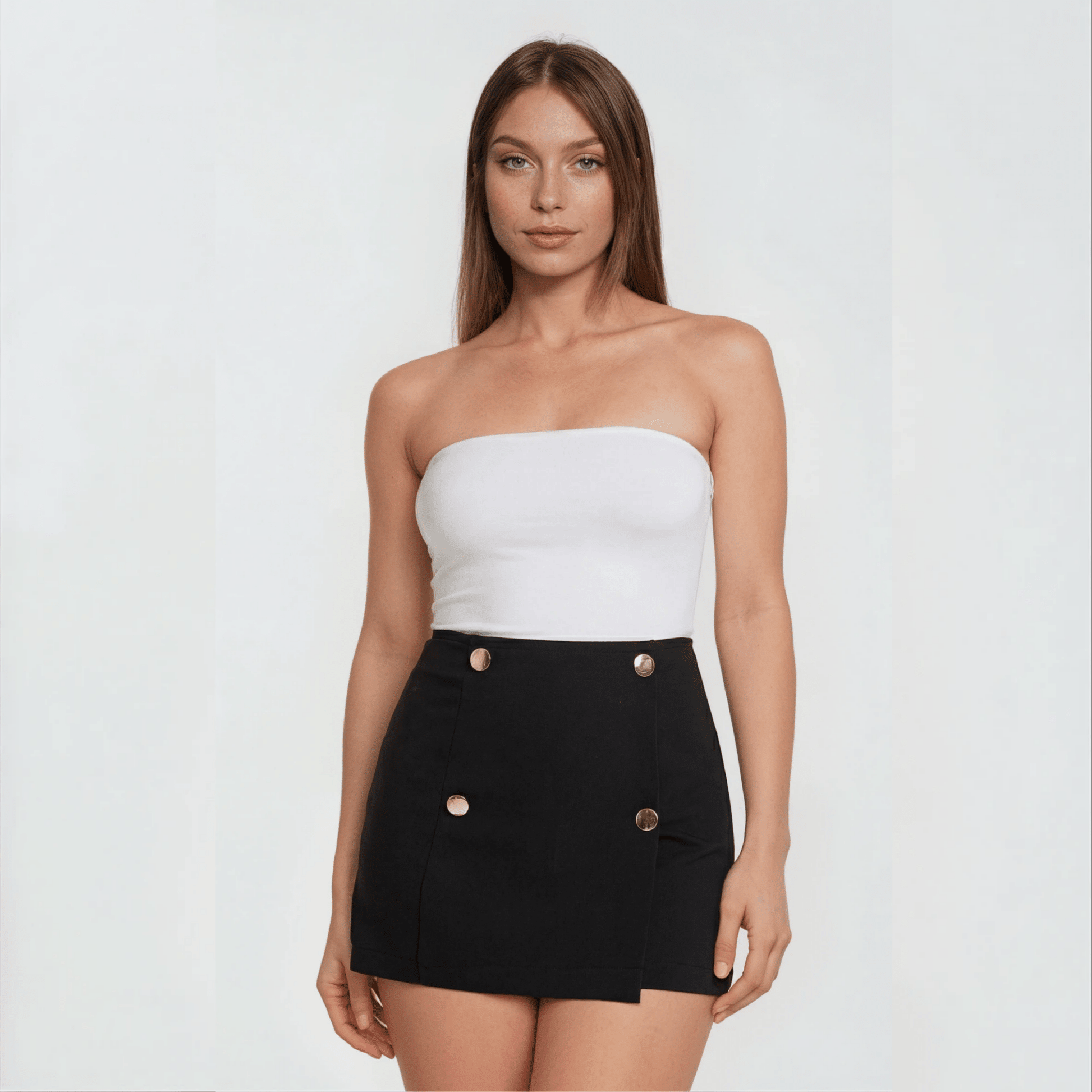 Short Falda 4 Botones Decorativos Stretch - AIDEE GIAN