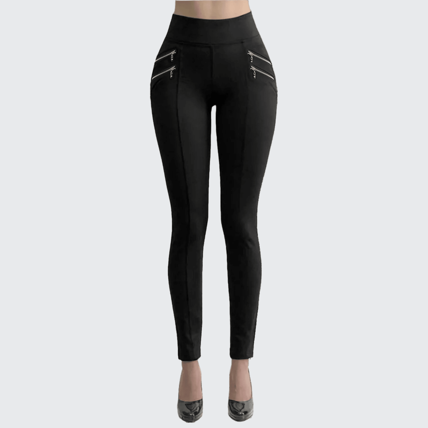 Pantalón Legging Cuatro Cierres Decorativos Skinny - AIDEE GIAN