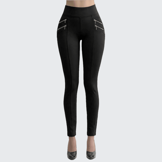 Pantalón Legging Cuatro Cierres Decorativos Skinny