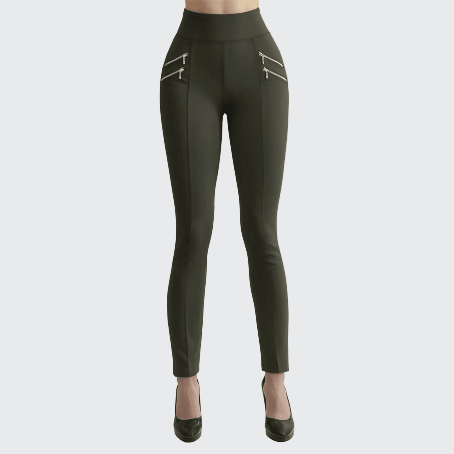 Pantalón Legging Cuatro Cierres Decorativos Skinny - AIDEE GIAN