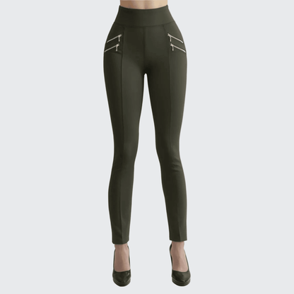 Pantalón Legging Cuatro Cierres Decorativos Skinny - AIDEE GIAN