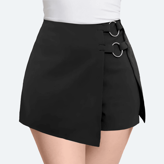 Short Falda Mujer Doble Aro Metálico