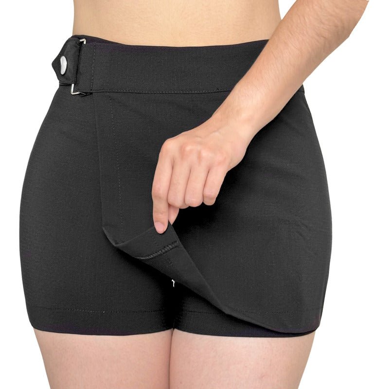 Falda Short Mujer Stretch Broche Lateral Y Cierre Metálico - AIDEE GIAN