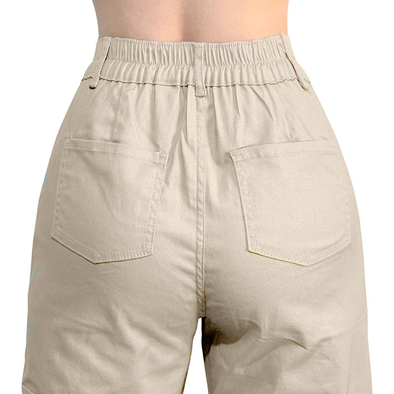Jogger Cargo Mujer Wide Leg Gabardina Holgado