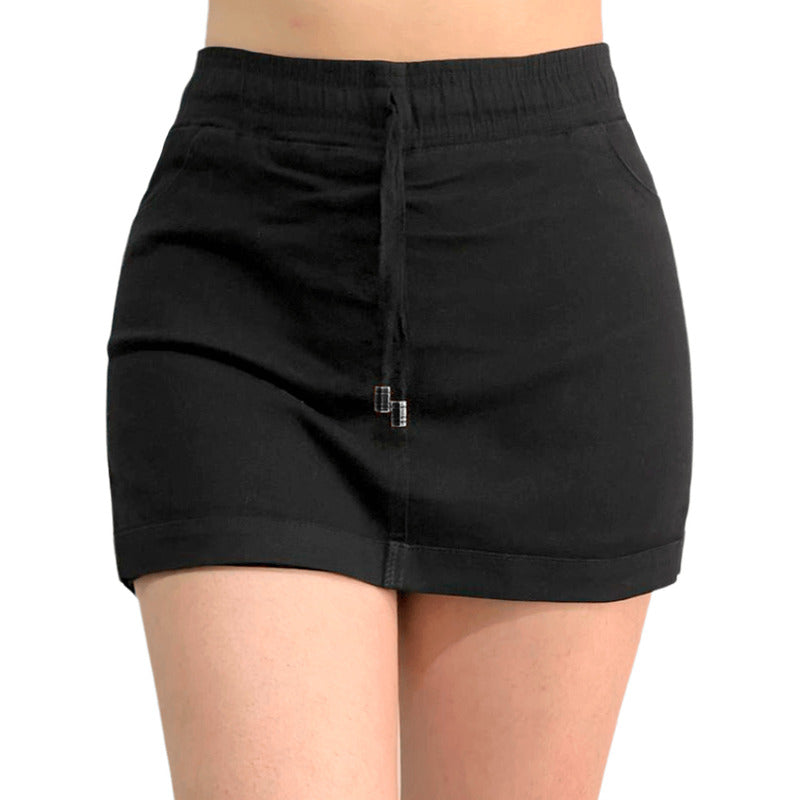 Short Falda 2 Piezas Mujer Gabardina Skinny