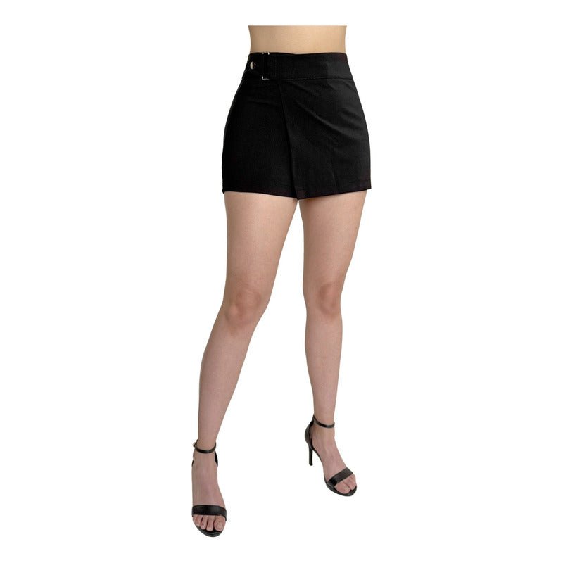 Falda Short Mujer Stretch Broche Lateral Y Cierre Metálico - AIDEE GIAN