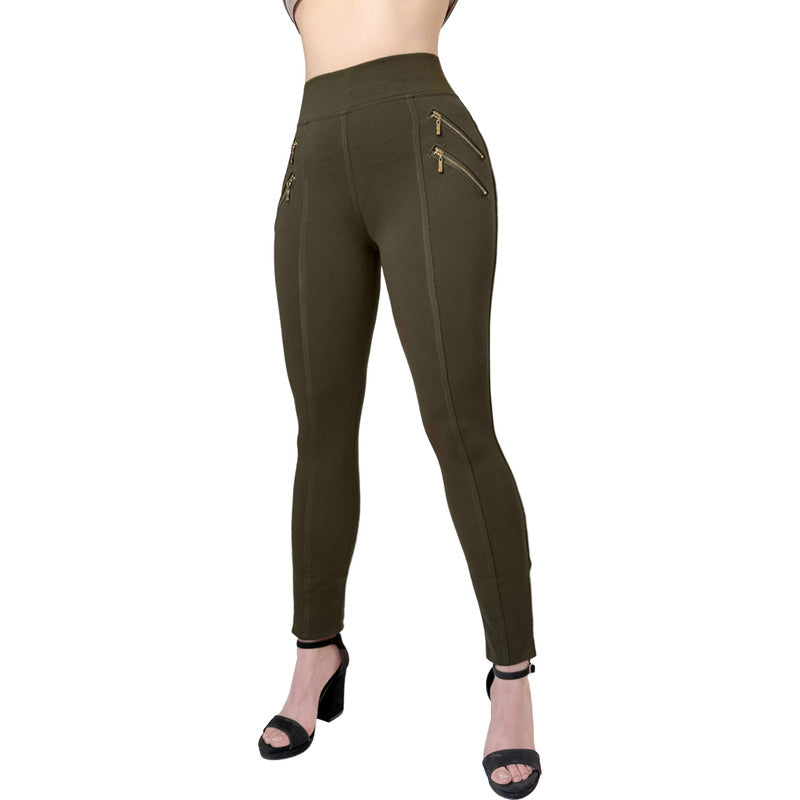 Pantalón Legging Cuatro Cierres Decorativos Skinny