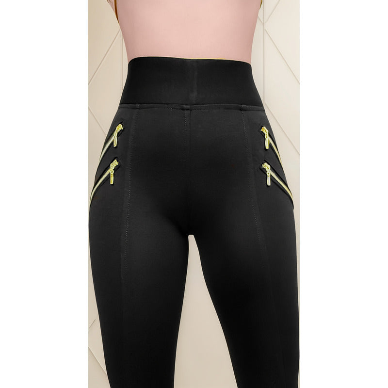 Pantalón Legging Cuatro Cierres Decorativos Skinny
