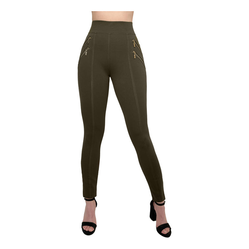 Pantalón Legging Cuatro Cierres Decorativos Skinny