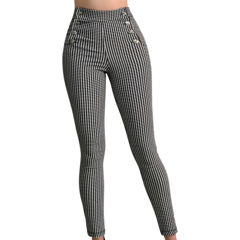 Pantalón Mujer Cuadrado Multi Botón Stretch