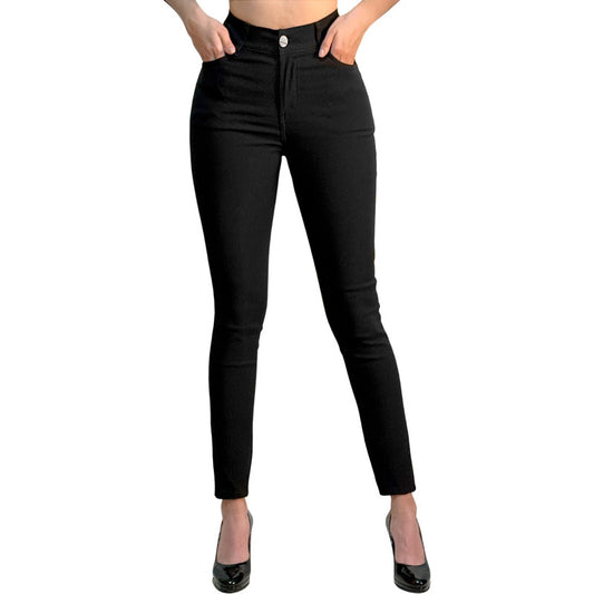 Pantalón Vestir Mujer Stretch Corte Ajustado Tiro Alto