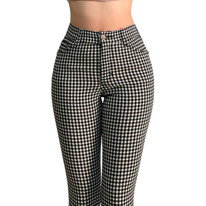 Pantalón Dama Cuadrado Corte Vaquero Tiro Alto