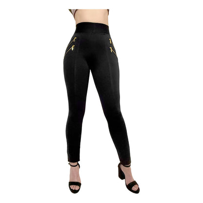 Pantalón Legging Cuatro Cierres Decorativos Skinny