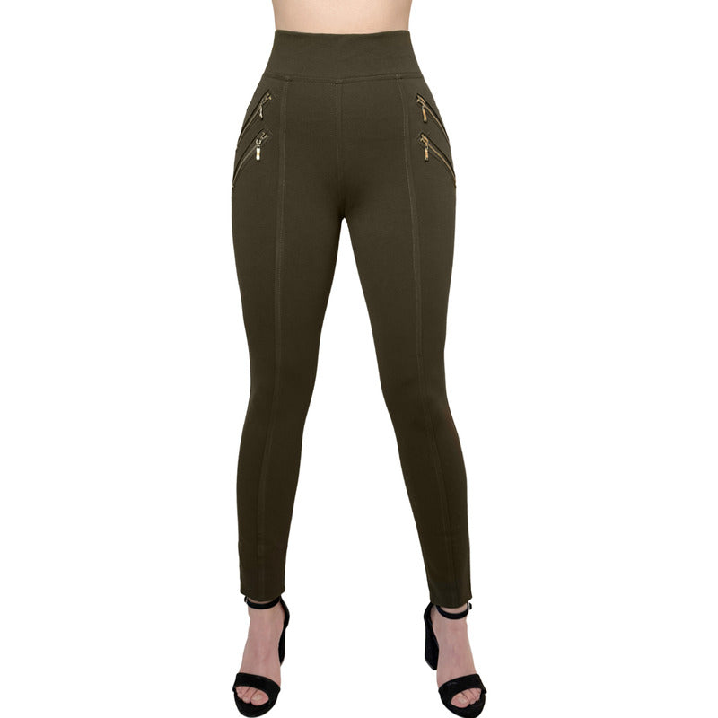 Pantalón Legging Cuatro Cierres Decorativos Skinny