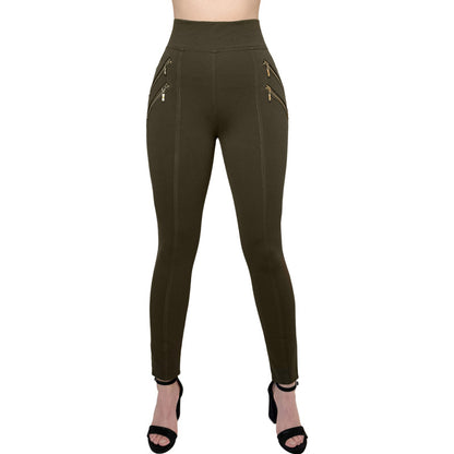 Pantalón Legging Cuatro Cierres Decorativos Skinny