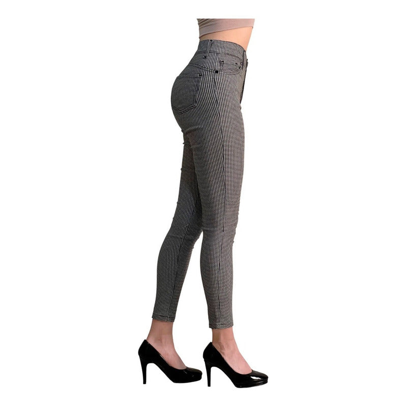 Pantalón Dama Cuadrado Corte Vaquero Tiro Alto
