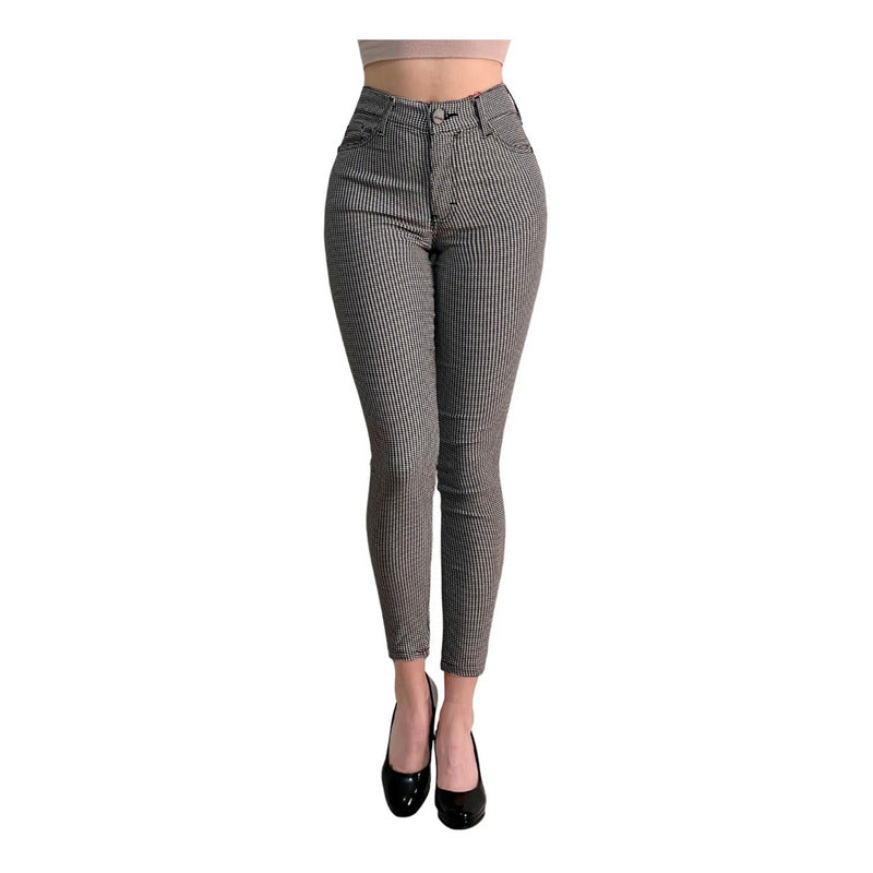 Pantalón Dama Cuadrado Corte Vaquero Tiro Alto