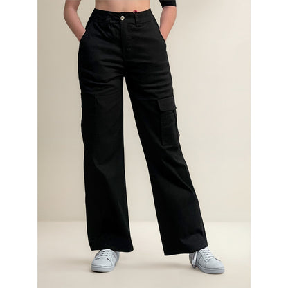Jogger Cargo Mujer Wide Leg Gabardina Holgado