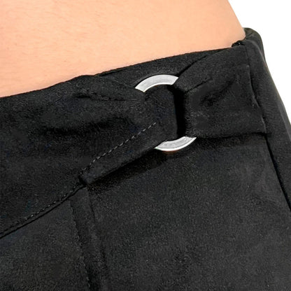 Short Falda Suede Con Aro Metálico