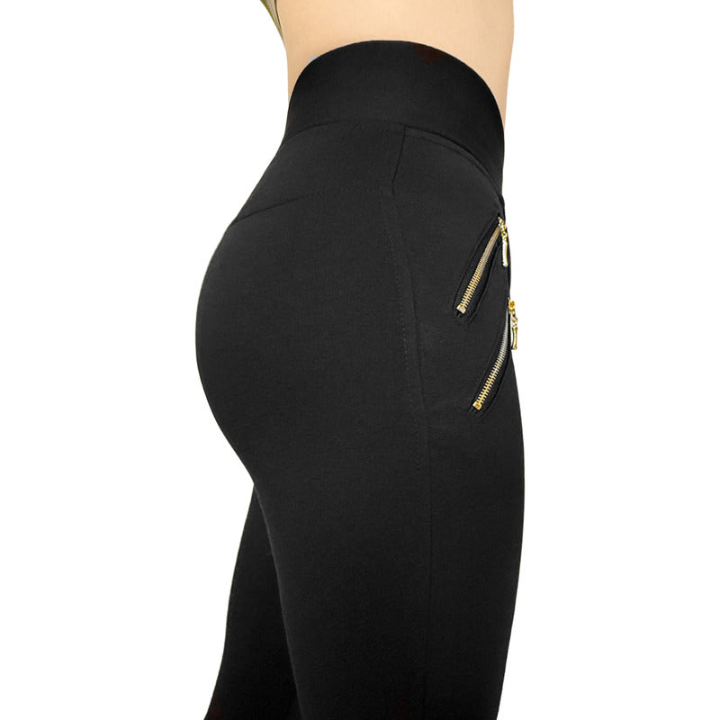 Pantalón Legging Cuatro Cierres Decorativos Skinny