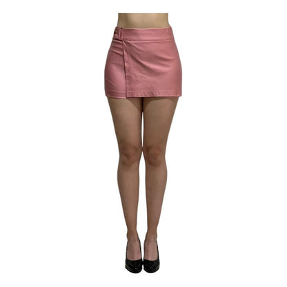 Short Falda 2 Piezas Con Broche Vinipiel + Negro Relieve