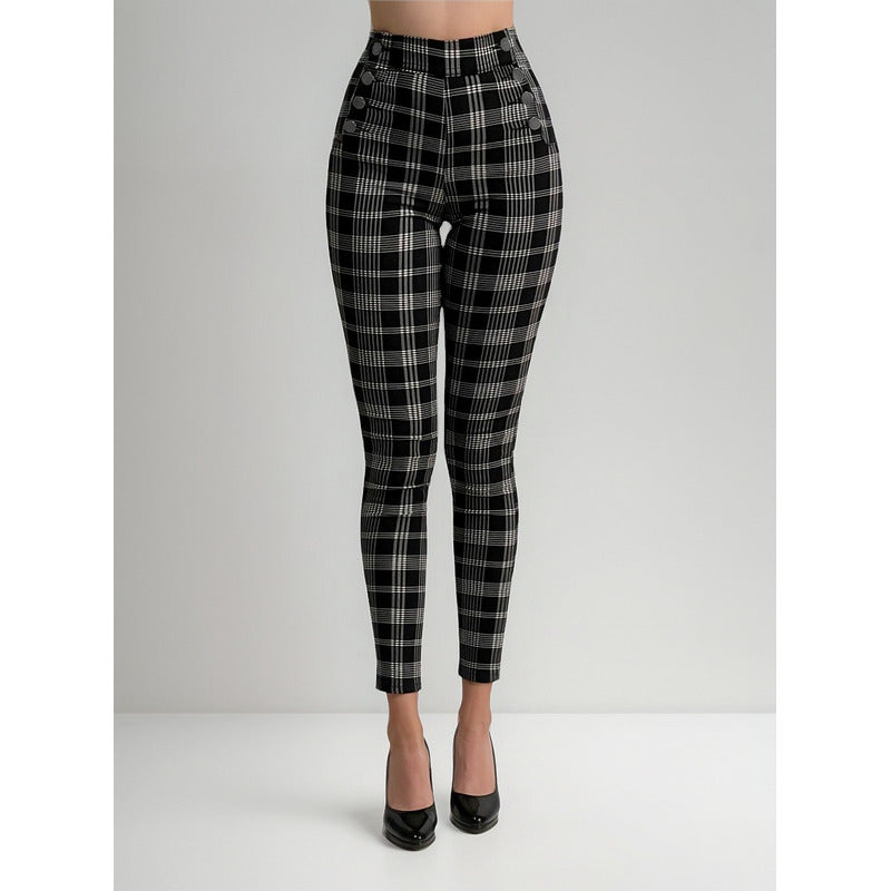 Pantalón Mujer Cuadrado Multi Botón Stretch