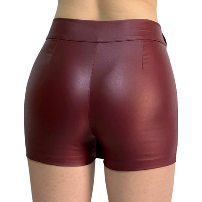 Short Falda 2 Piezas Con Broche Vinipiel + Negro Relieve