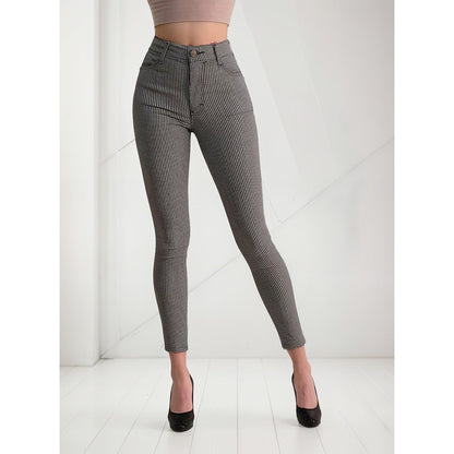 Pantalón Dama Cuadrado Corte Vaquero Tiro Alto