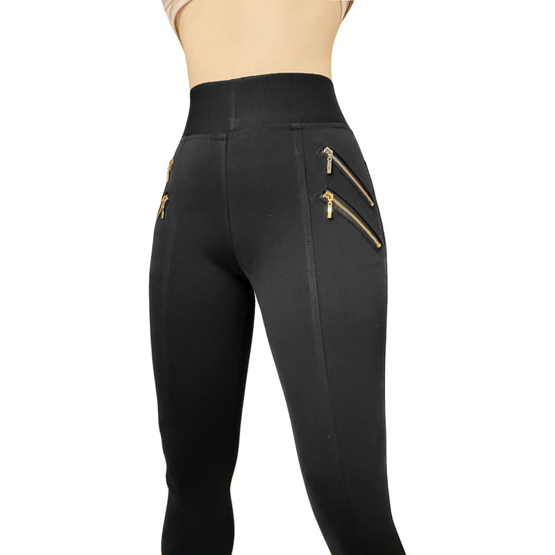Pantalón Legging Cuatro Cierres Decorativos Skinny