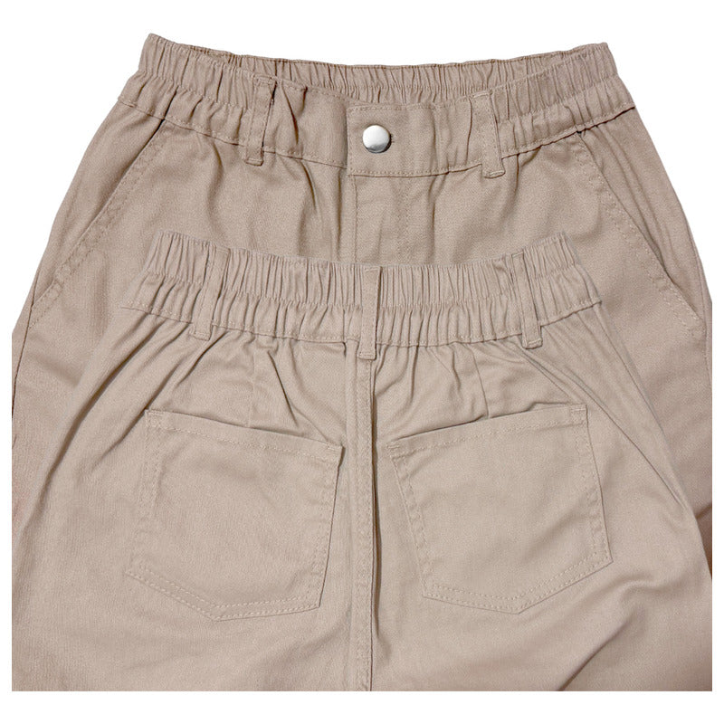Jogger Cargo Mujer Wide Leg Gabardina Holgado