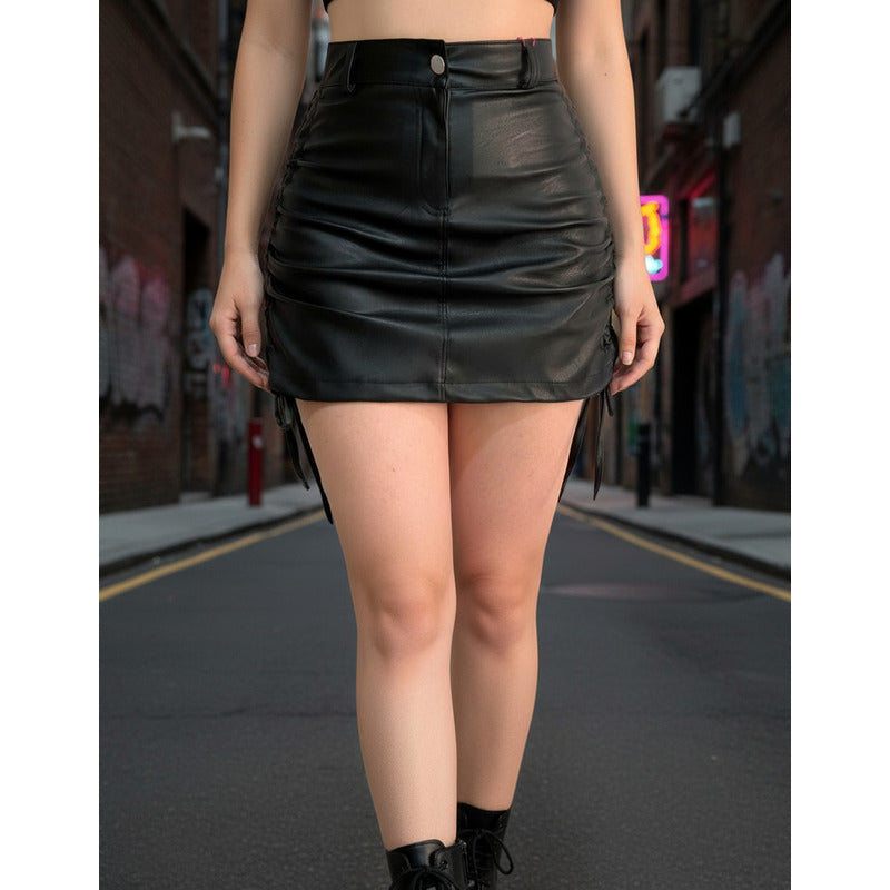 Falda Vinipiel Doble Cordón Lateral Ajustable