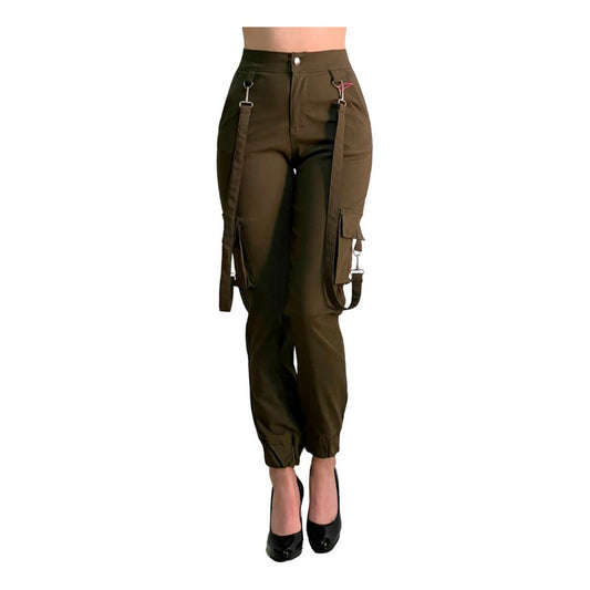 Jogger Cargo Con Tirantes Desmontables Stretch Mujer