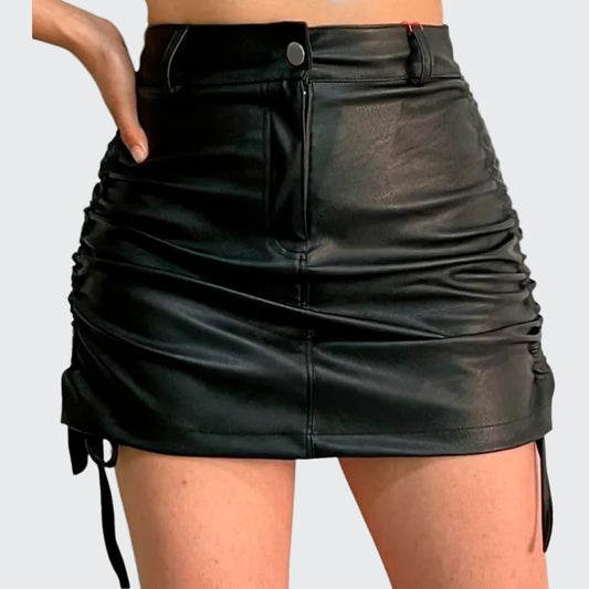 Falda Vinipiel Doble Cordón Lateral Ajustable - AIDEE GIAN