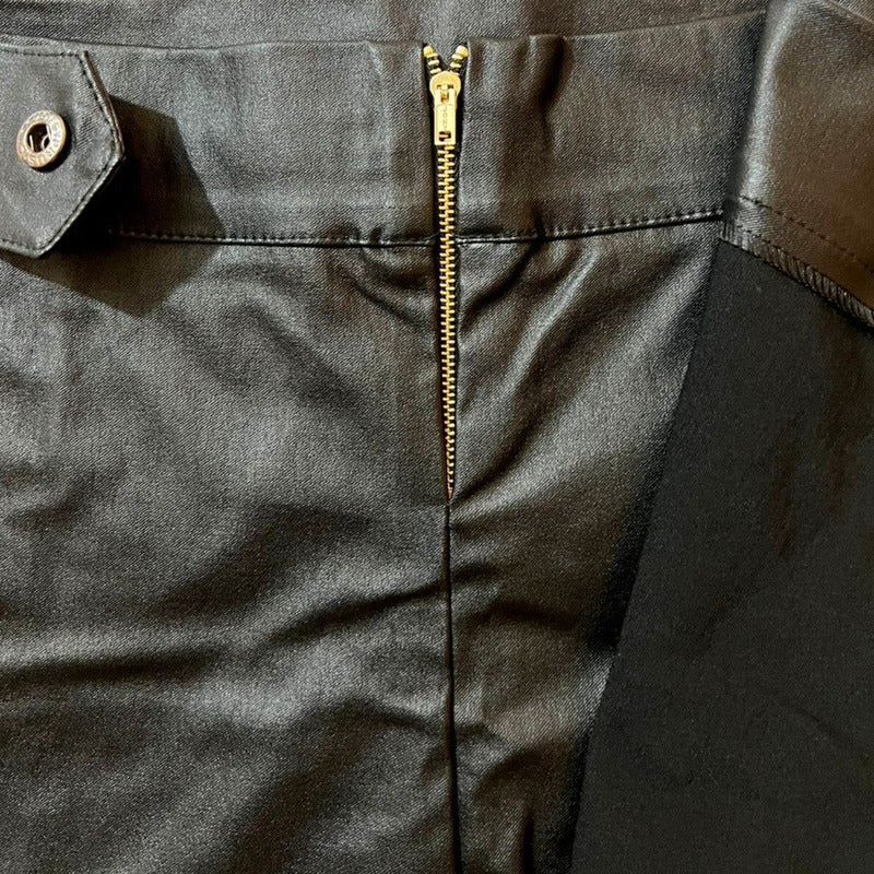 Short Falda 2 Piezas Con Broche Vinipiel + Negro Relieve