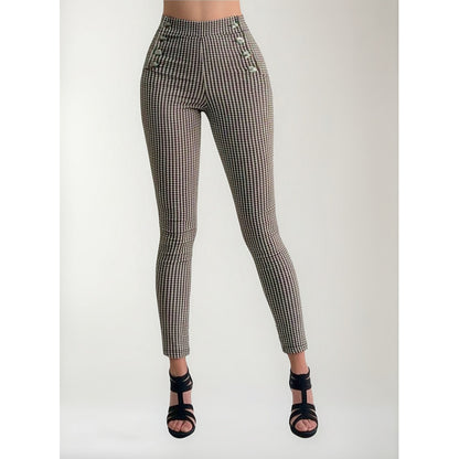 Pantalón Mujer Cuadrado Multi Botón Stretch