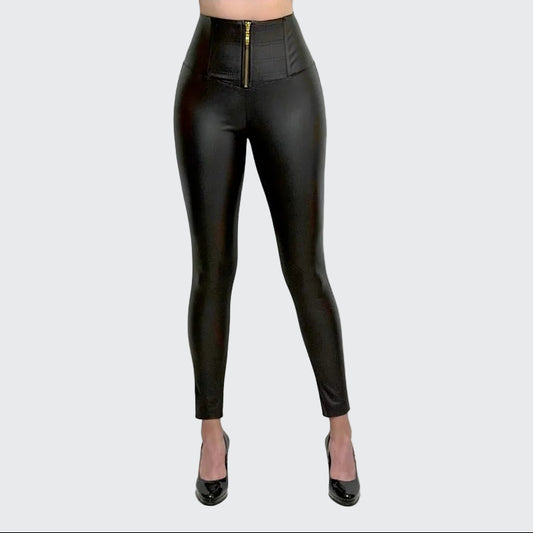 Pantalón Dama Vinipiel Costillero Afina Abdomen Push Up - AIDEE GIAN