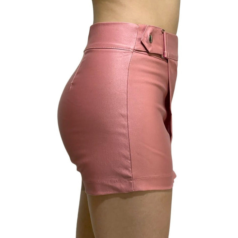 Short Falda 2 Piezas Con Broche Vinipiel + Negro Relieve